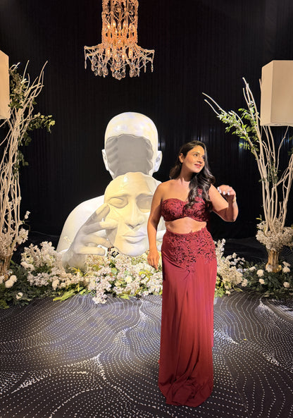 Nida Hand Embroidered Indo Western