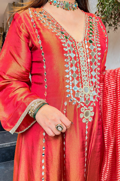 Suneha Mirror Embroidered Anarkali with Dupatta