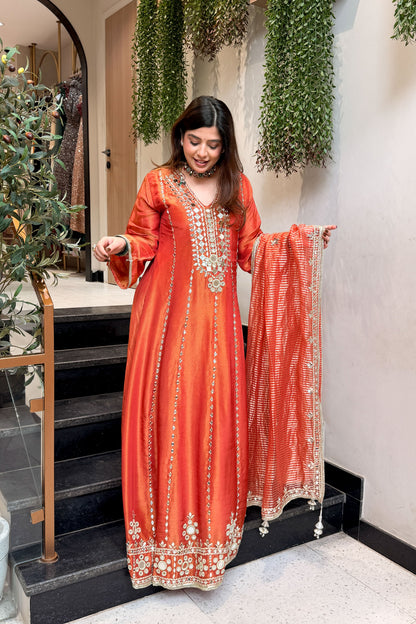 Suneha Mirror Embroidered Anarkali with Dupatta