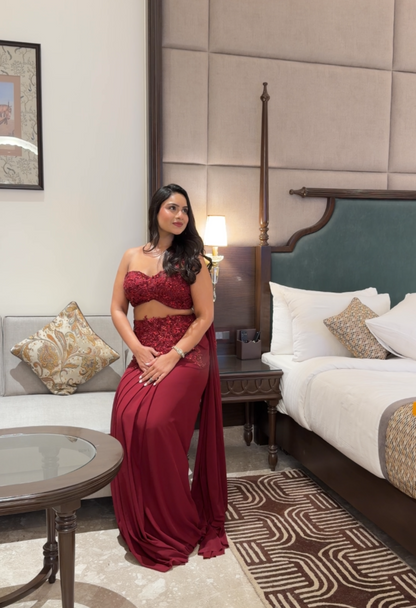 Nida Hand Embroidered Indo Western