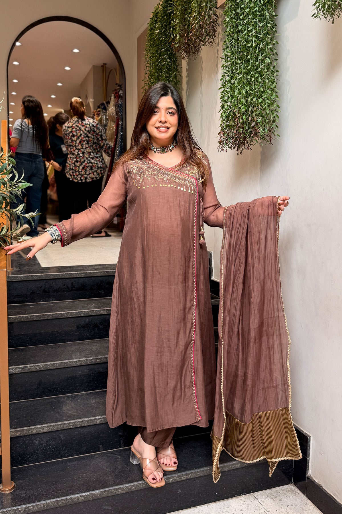 Devna Embroidered Angrakha Suit Set