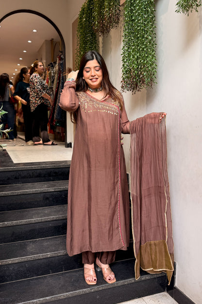 Devna Embroidered Angrakha Suit Set