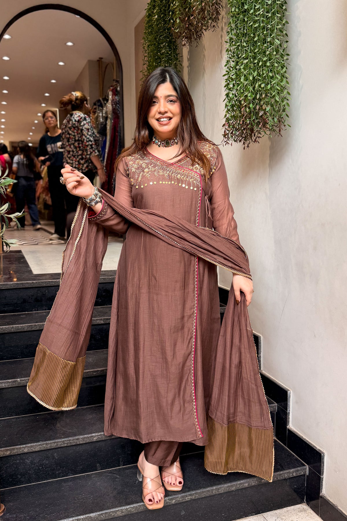 Devna Embroidered Angrakha Suit Set