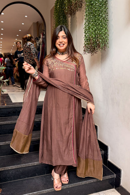 Devna Embroidered Angrakha Suit Set