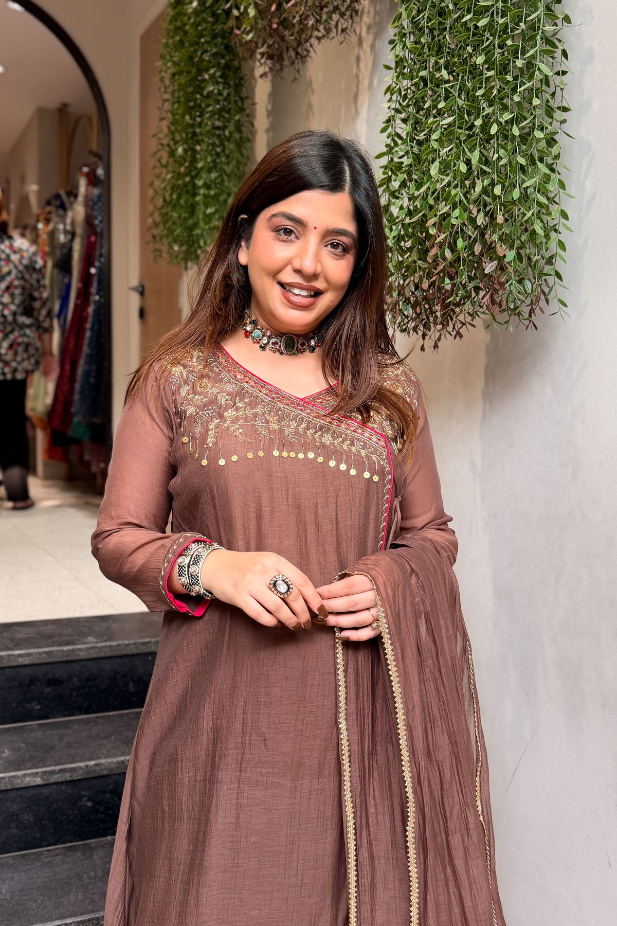 Devna Embroidered Angrakha Suit Set