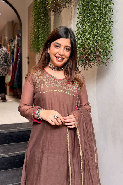 Devna Embroidered Angrakha Suit Set