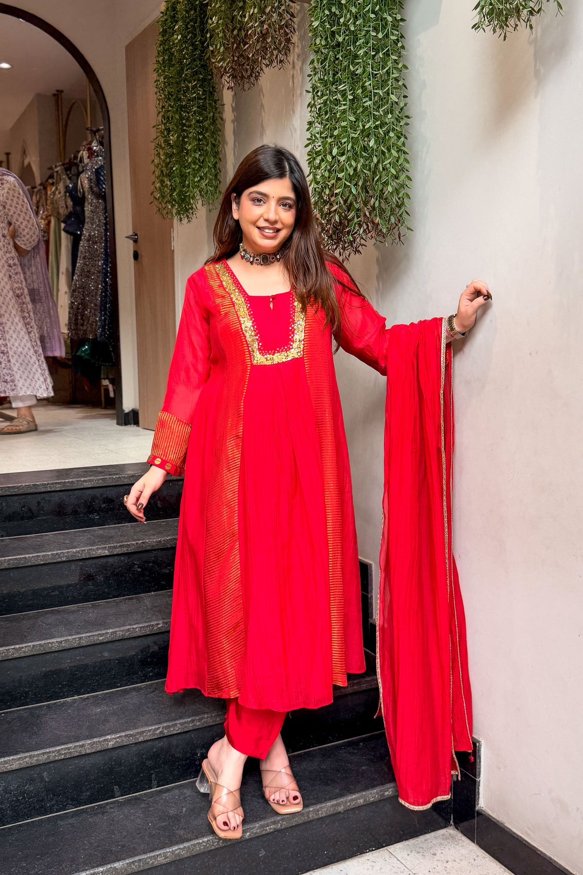 Veya Sequin Work Anarkali Suit Set