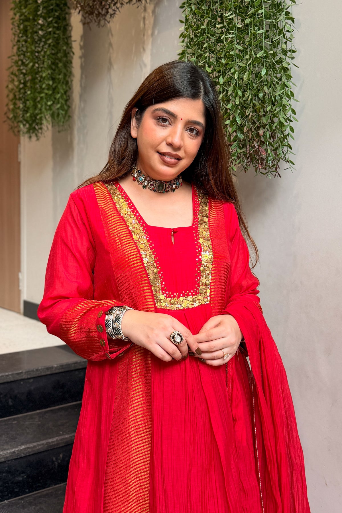 Veya Sequin Work Anarkali Suit Set