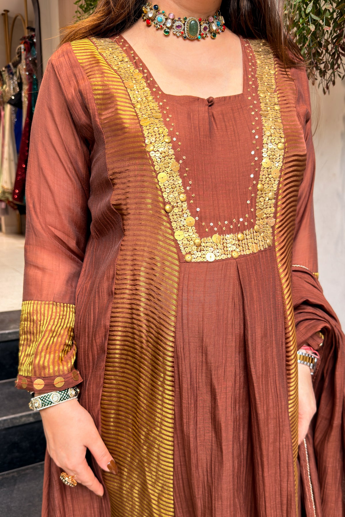 Veya Sequin Work Anarkali Suit Set
