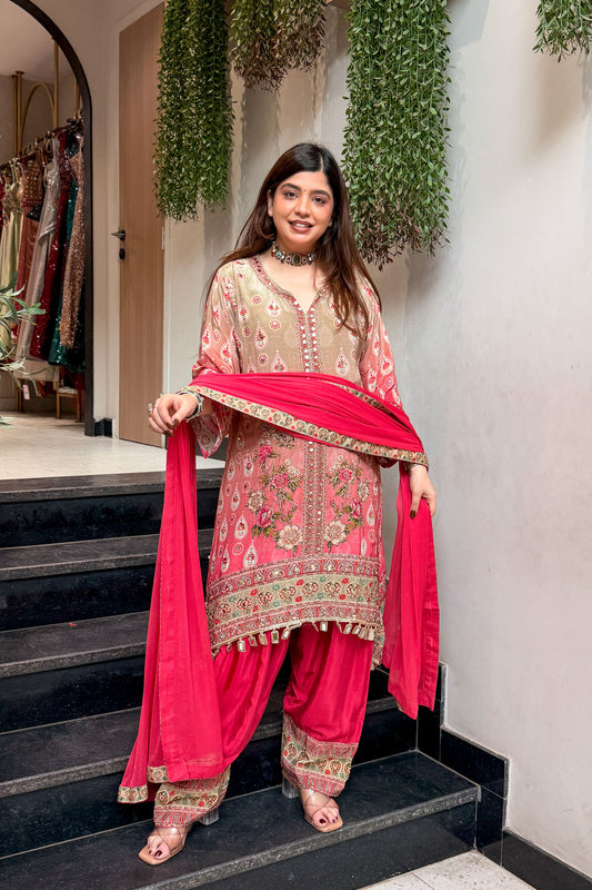 Sayali Floral Printed & Embroidered Suit Set
