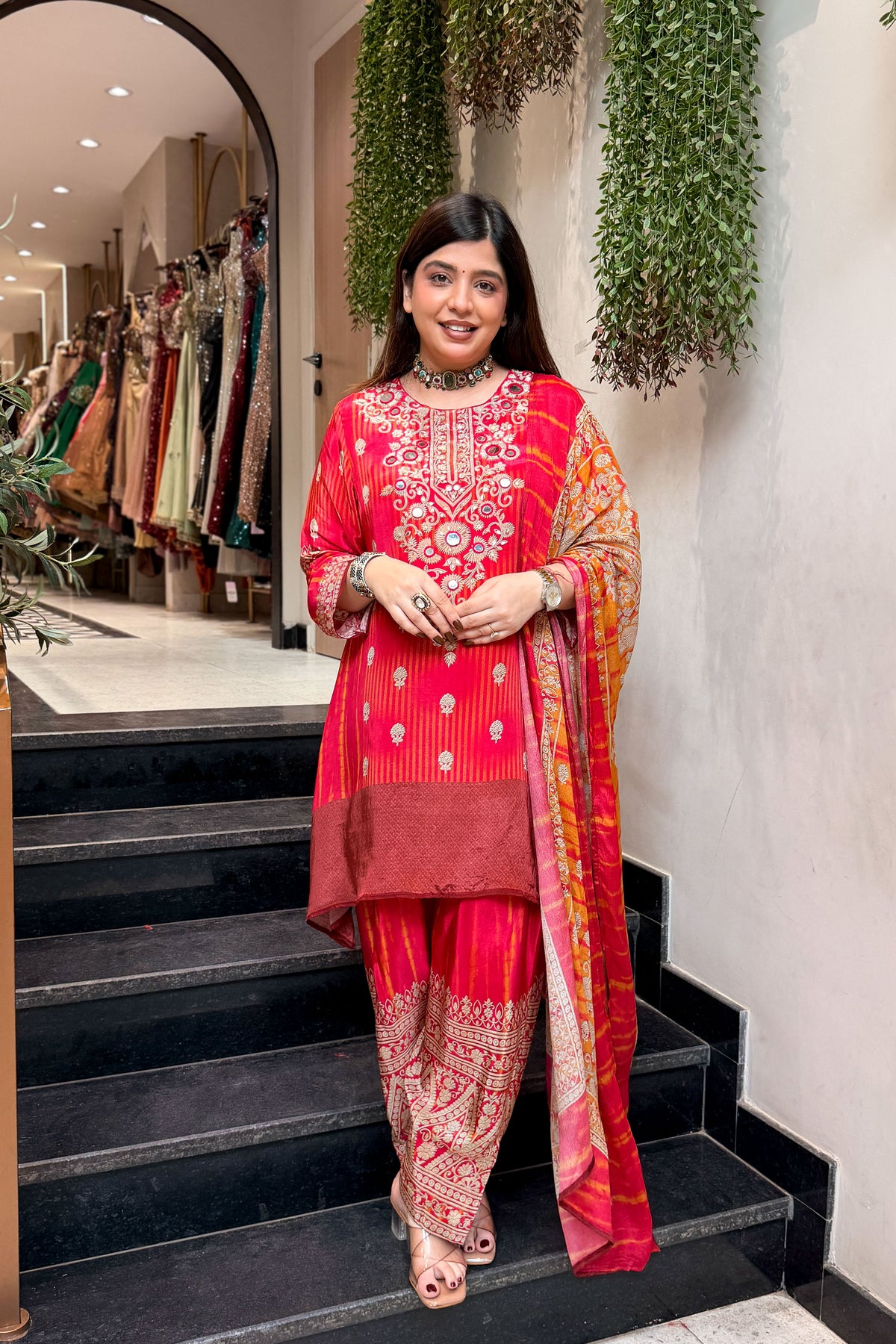 Neema Printed & Embroidered Suit Set