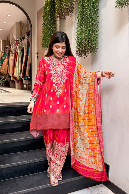Neema Printed & Embroidered Suit Set