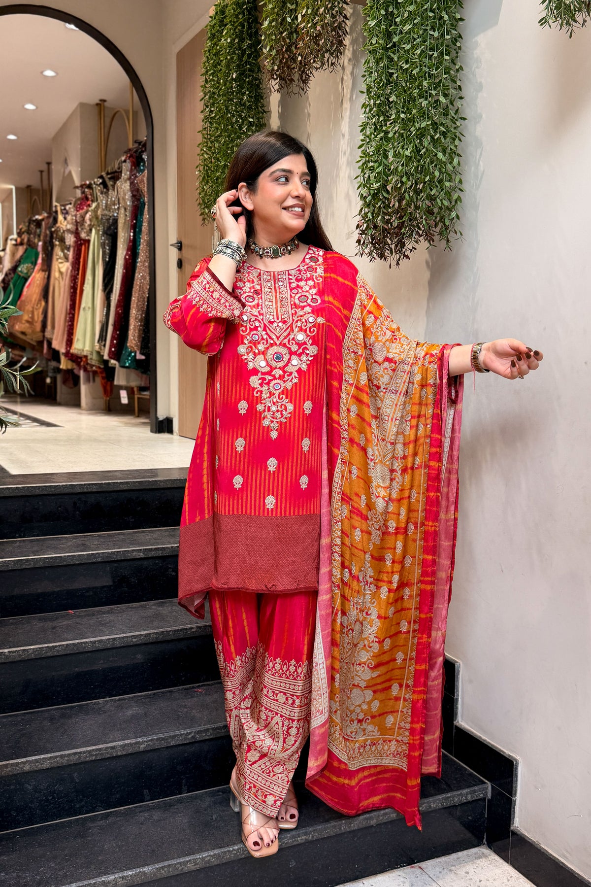 Neema Printed & Embroidered Suit Set