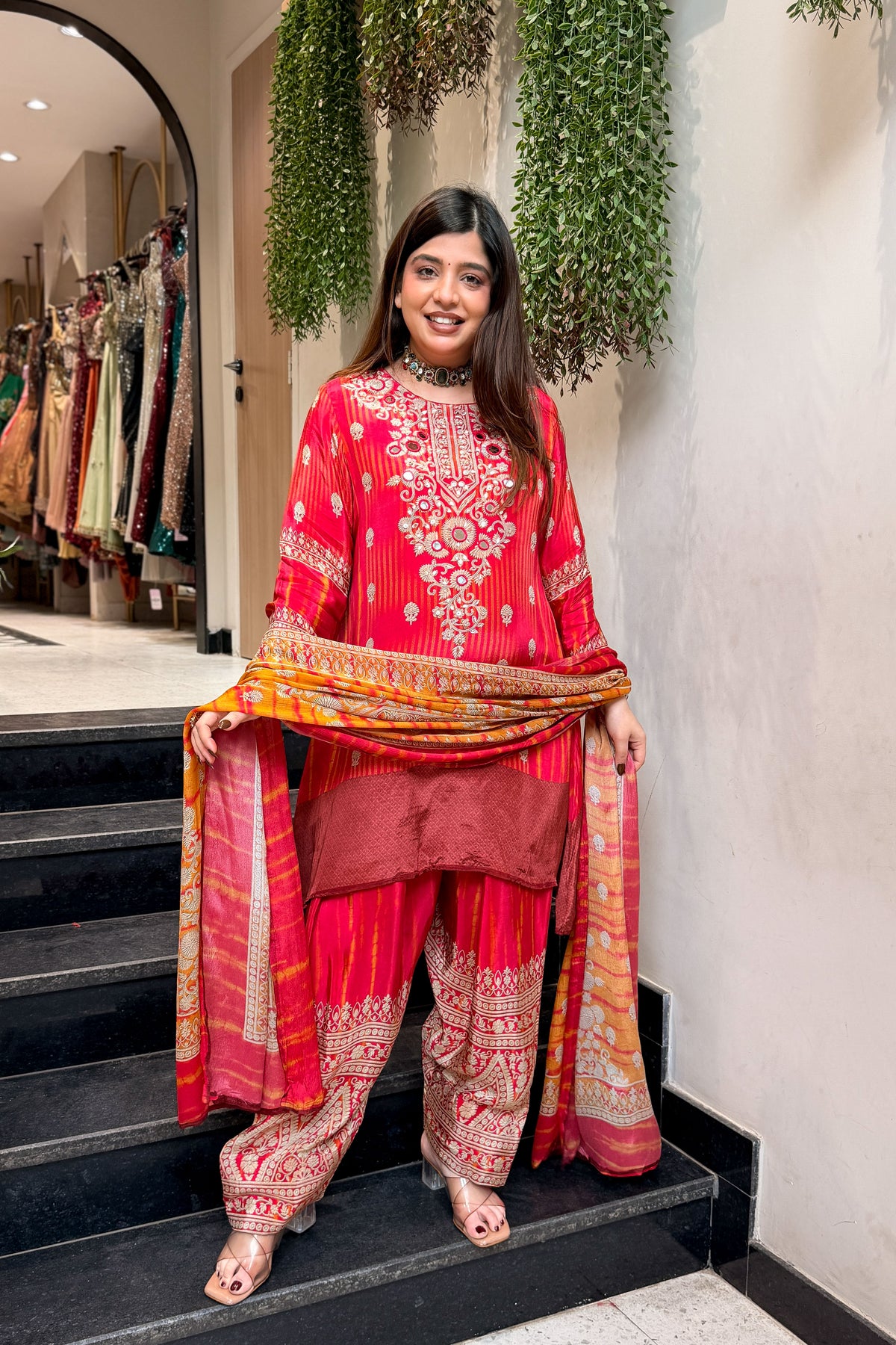 Neema Printed & Embroidered Suit Set