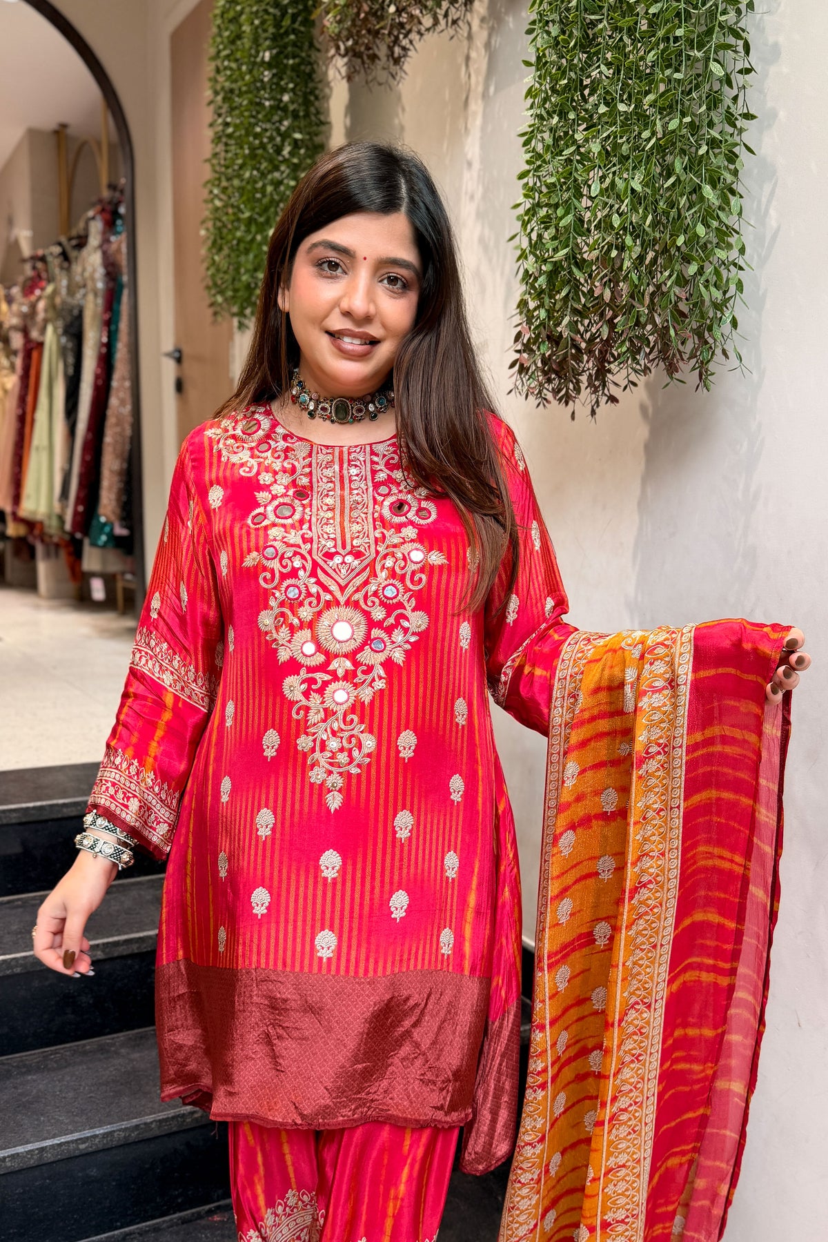 Neema Printed & Embroidered Suit Set