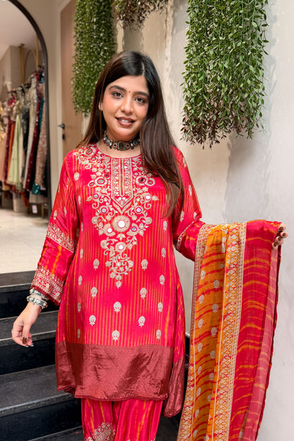 Neema Printed & Embroidered Suit Set