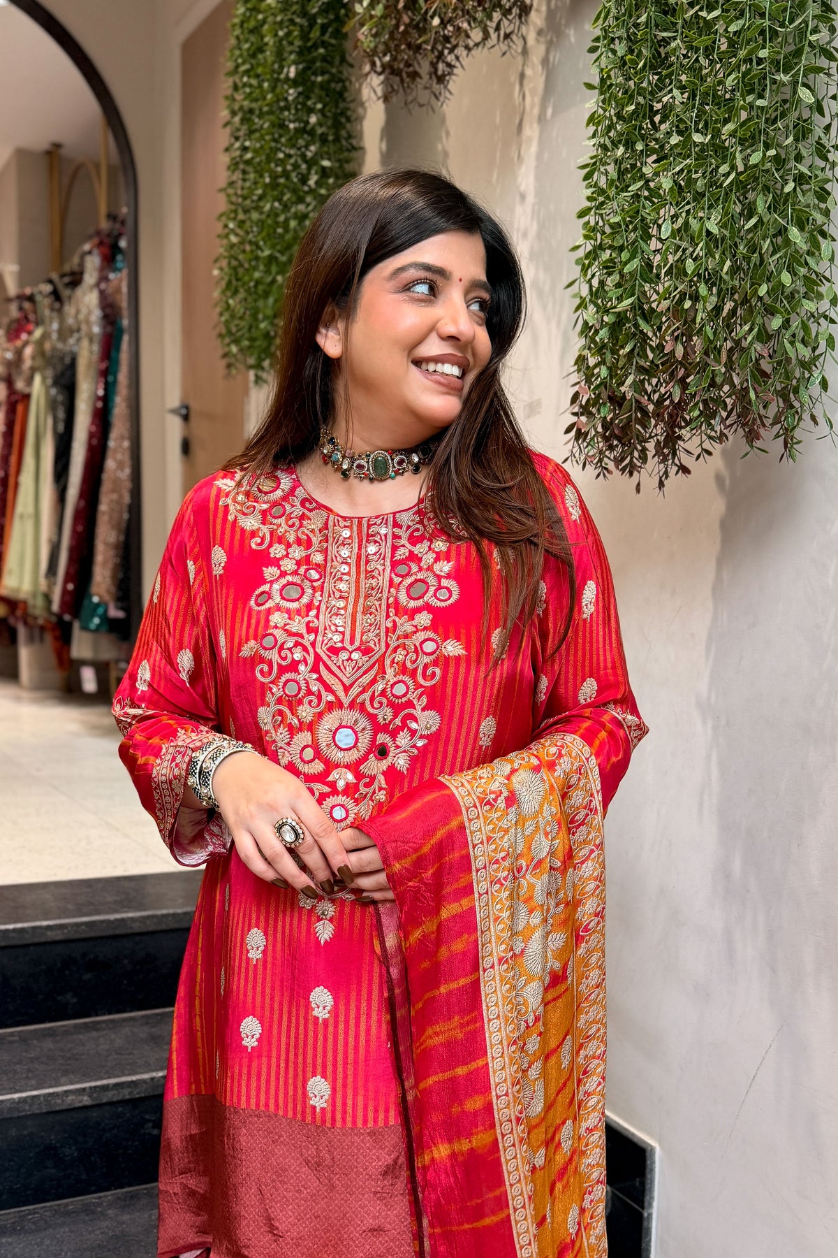 Neema Printed & Embroidered Suit Set
