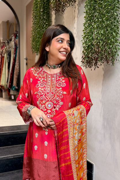 Neema Printed & Embroidered Suit Set