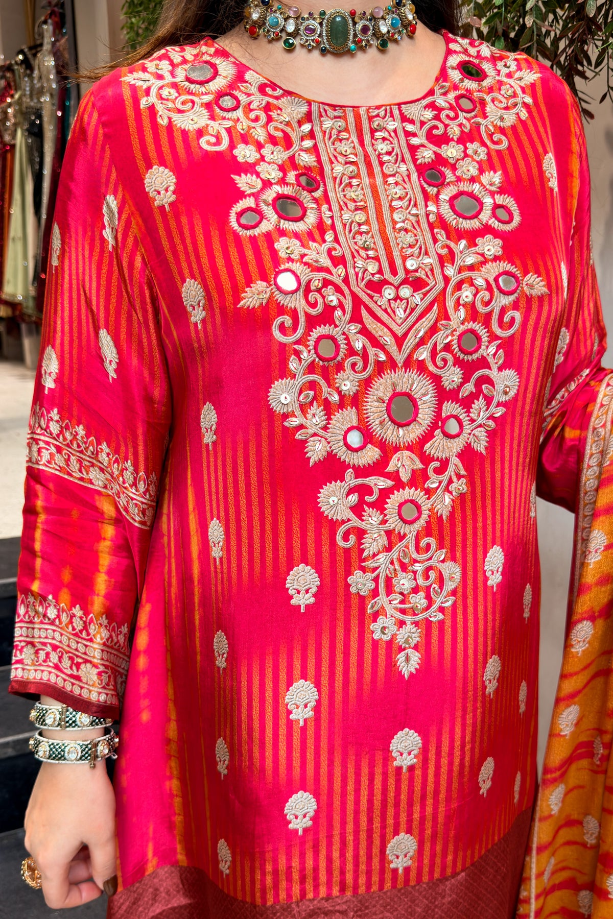 Neema Printed & Embroidered Suit Set