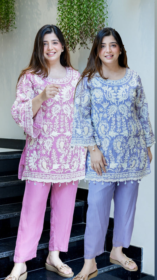 Amala Pearl Embroidered Co ord Set