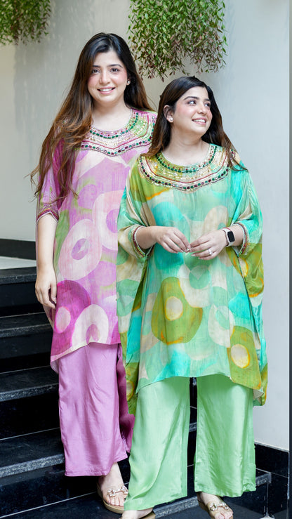 Razia Embroidered Co ord Set