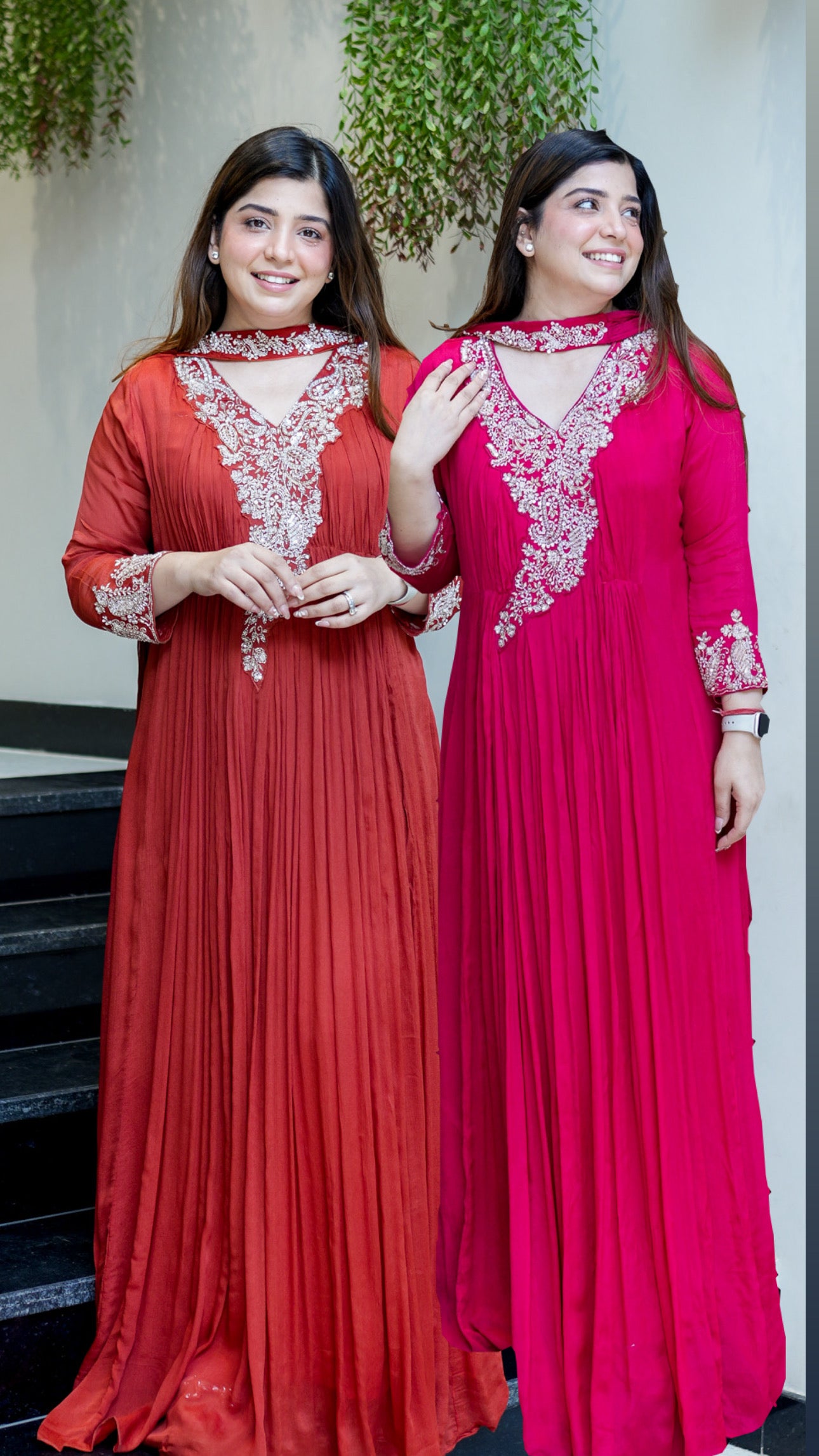 Fanah Embroidered Anarkali with Choker Dupatta