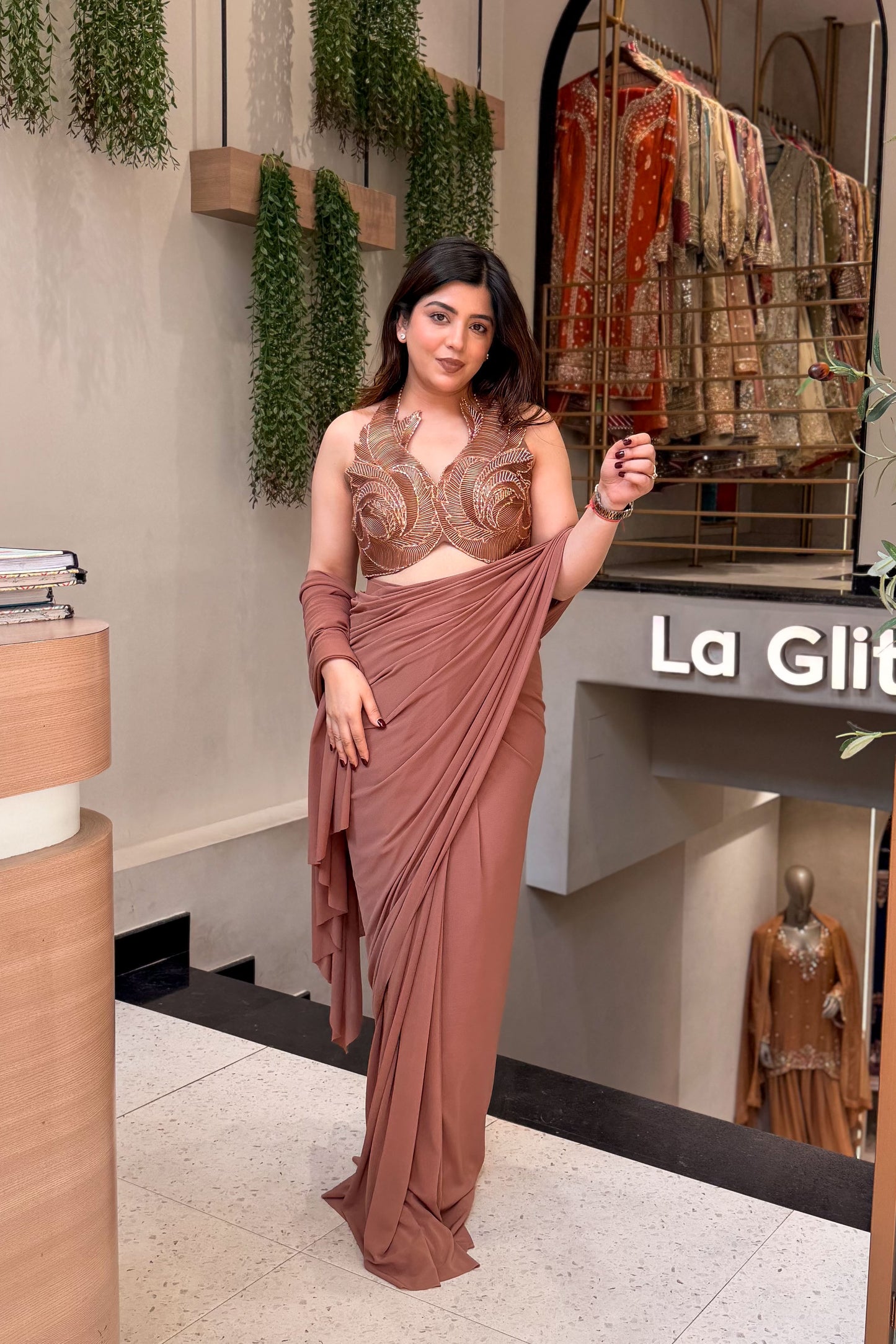 Nivra Hand Embroidered Drape Saree