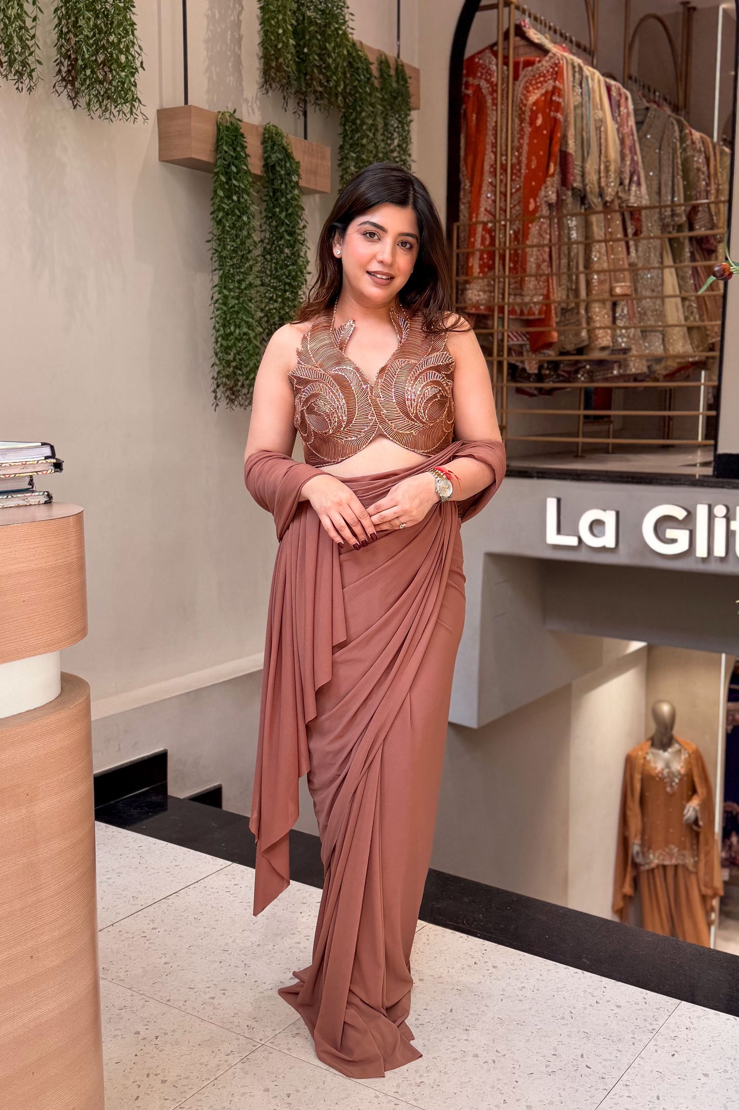 Nivra Hand Embroidered Drape Saree