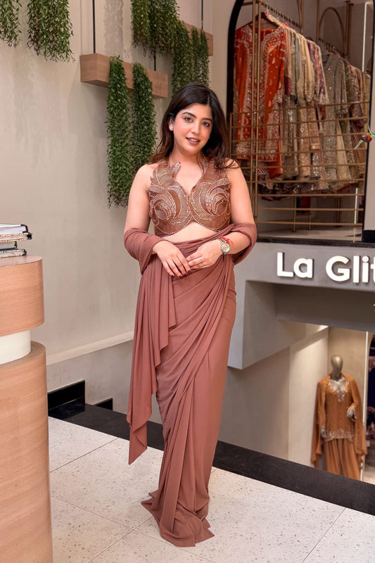 Nivra Hand Embroidered Drape Saree