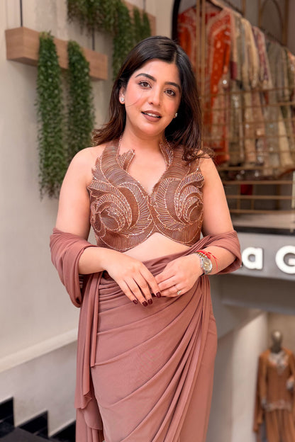 Nivra Hand Embroidered Drape Saree