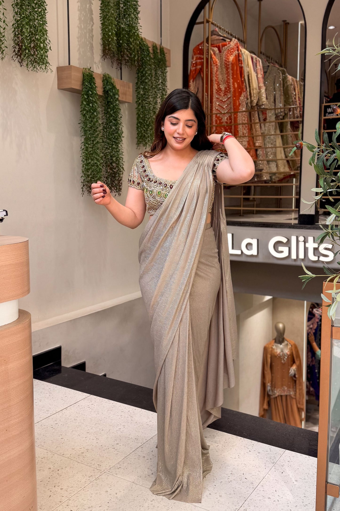 Yutika Hand Embroidered Drape Saree