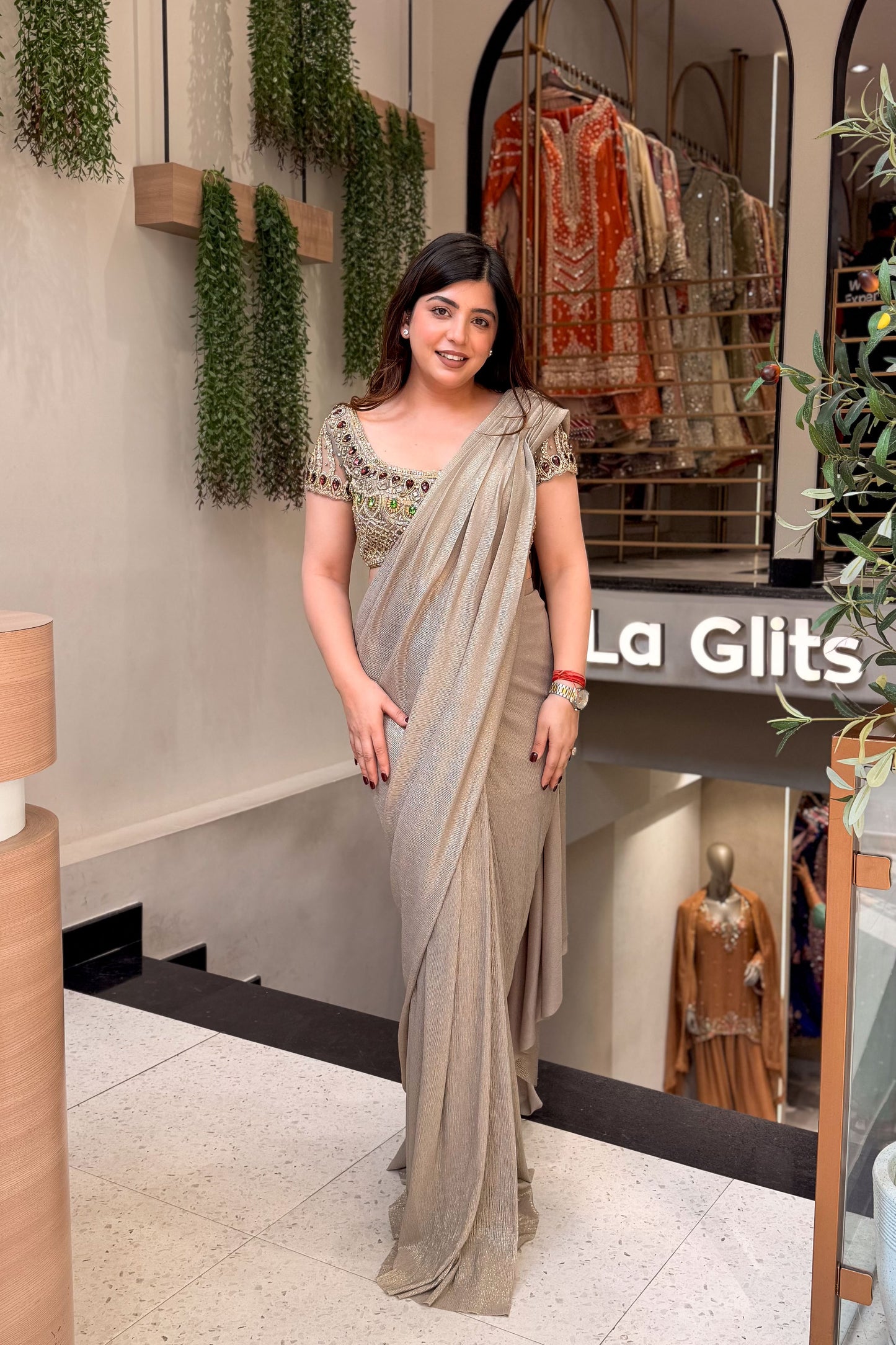 Yutika Hand Embroidered Drape Saree