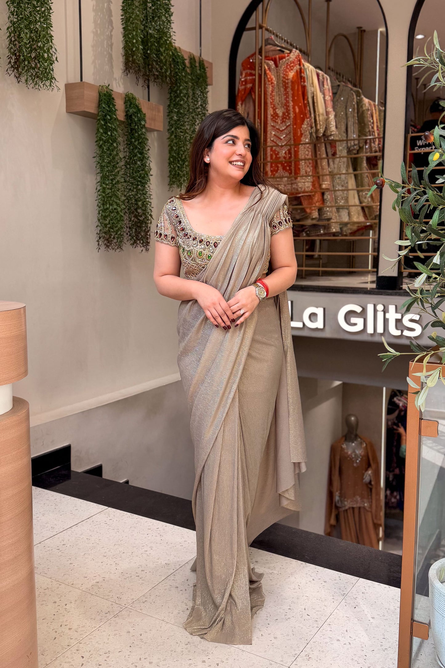 Yutika Hand Embroidered Drape Saree
