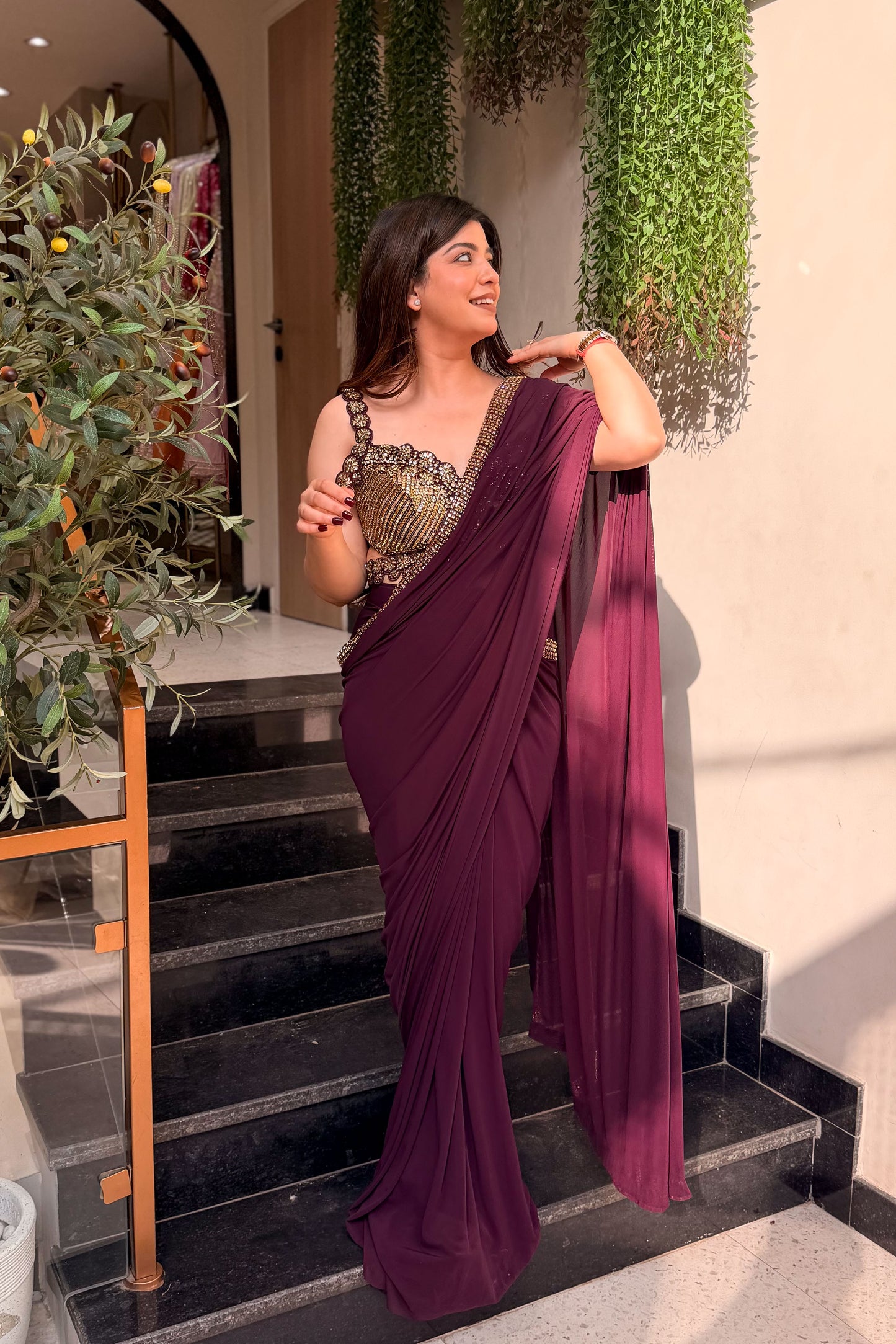 Arshika Hand Embroidered Drape Saree