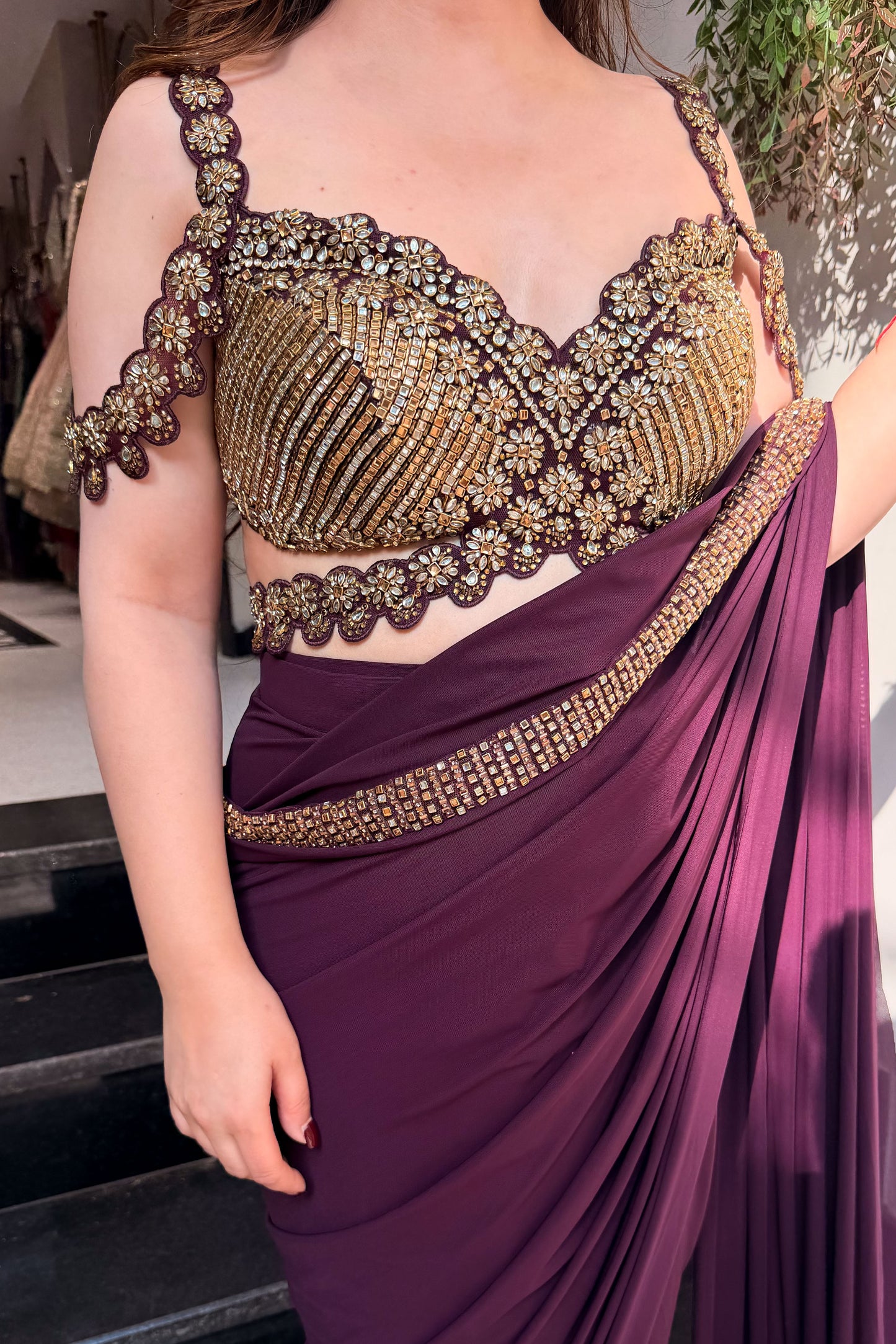 Arshika Hand Embroidered Drape Saree