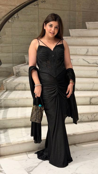 Hamid Black Skirt Set