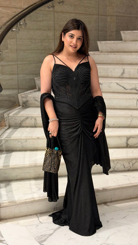 Hamid Black Skirt Set