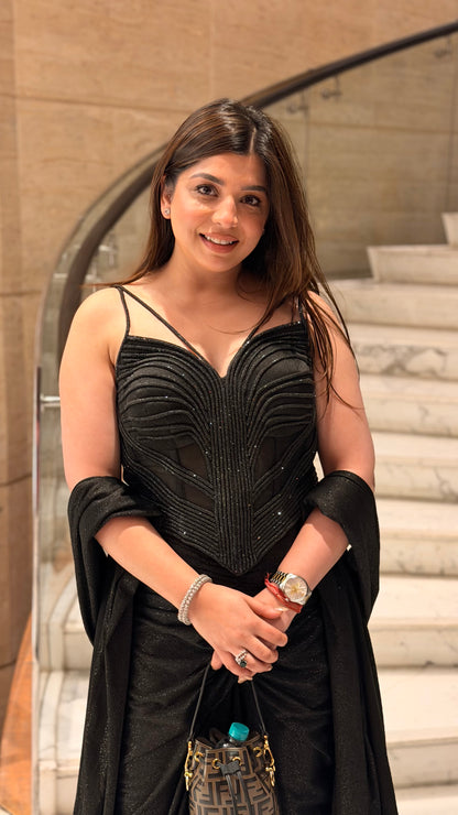 Hamid Black Skirt Set