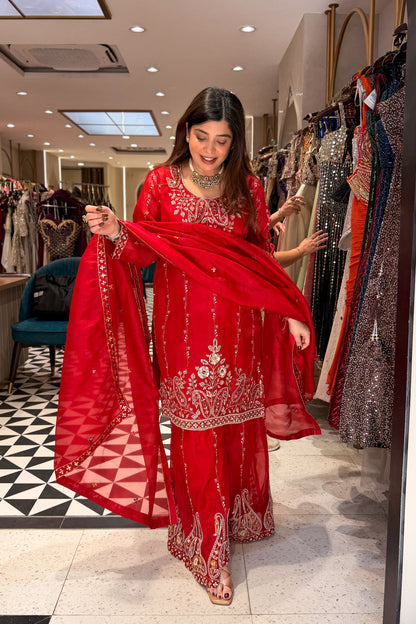 Nivisha Embroidered Garara Suit Set