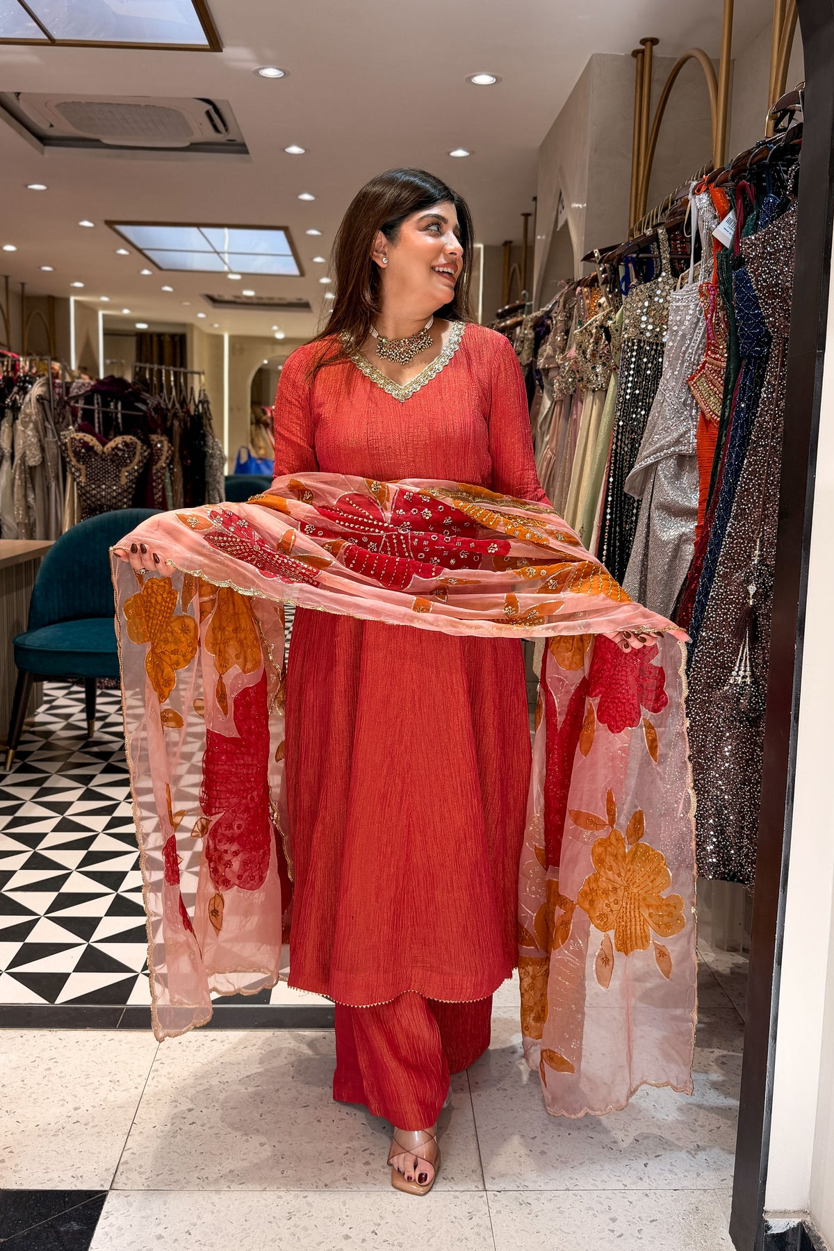 Sadah Embroidered Anarkali Suit Set