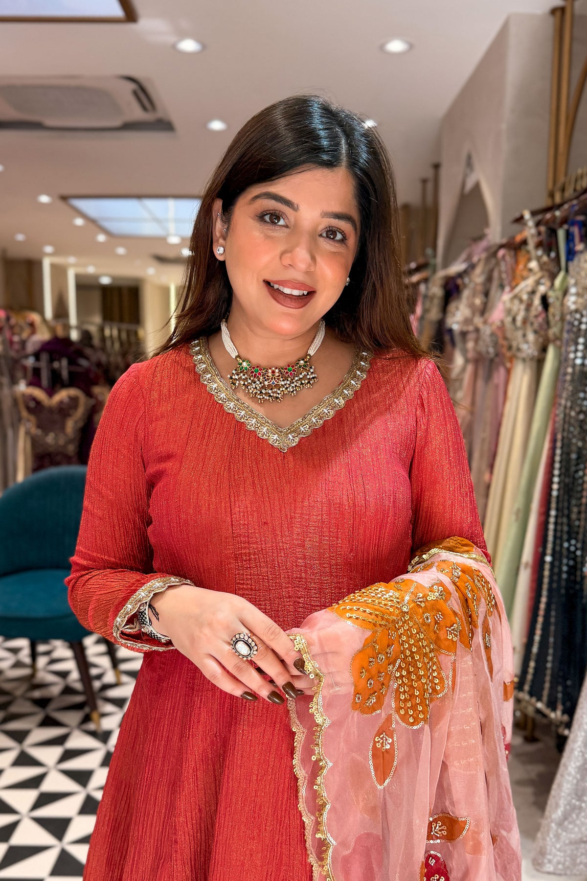 Sadah Embroidered Anarkali Suit Set