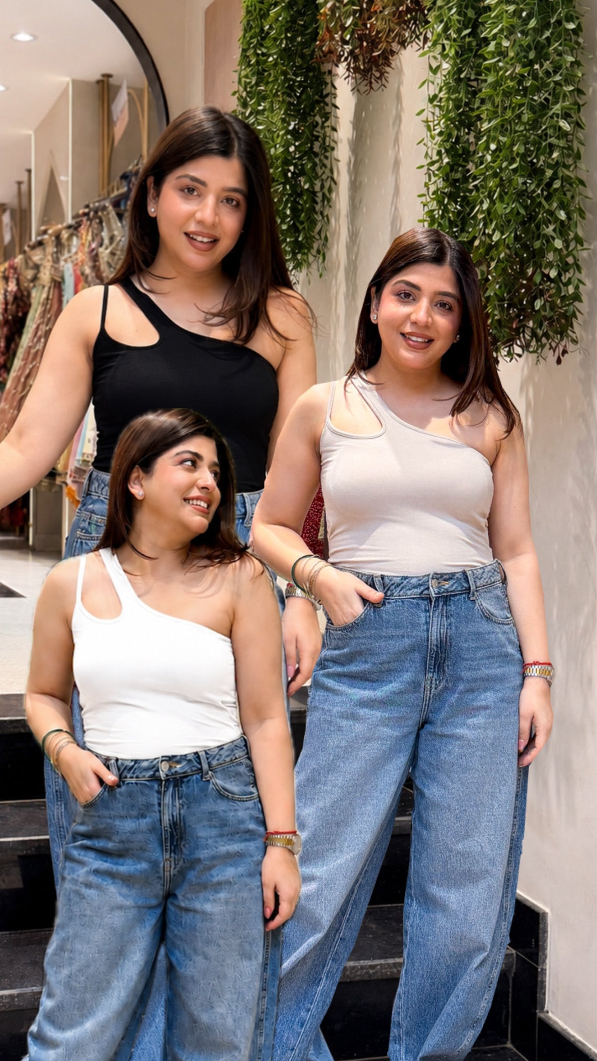 Althea One-Shoulder Inbuilt Bra Top