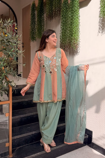 Tahini Mirror Detailing Suit Set