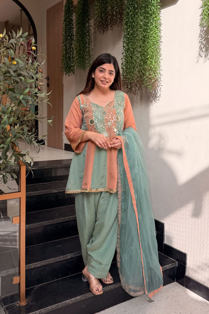 Tahini Mirror Detailing Suit Set