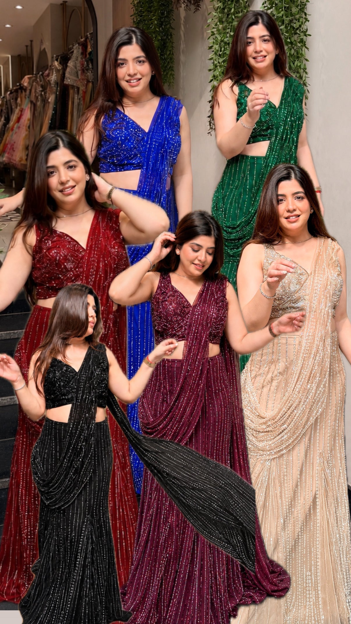 Ashvika Hand Embroidered Drape Saree