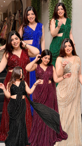 Ashvika Hand Embroidered Drape Saree