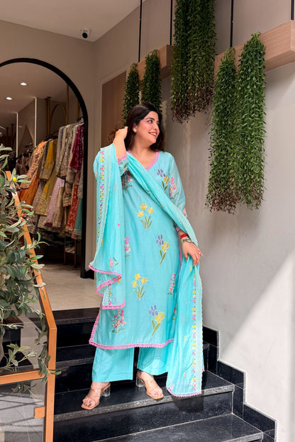 Amora Floral Embroidered Suit Set