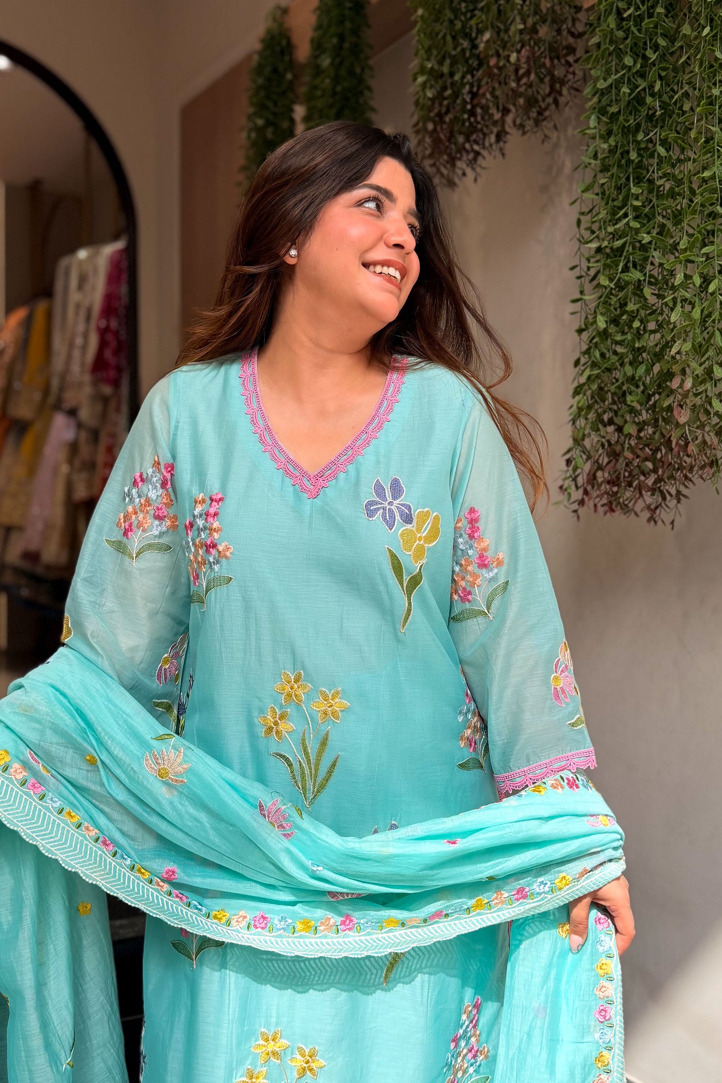 Amora Floral Embroidered Suit Set