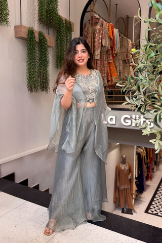 Vayara Embroidered Three Piece Set