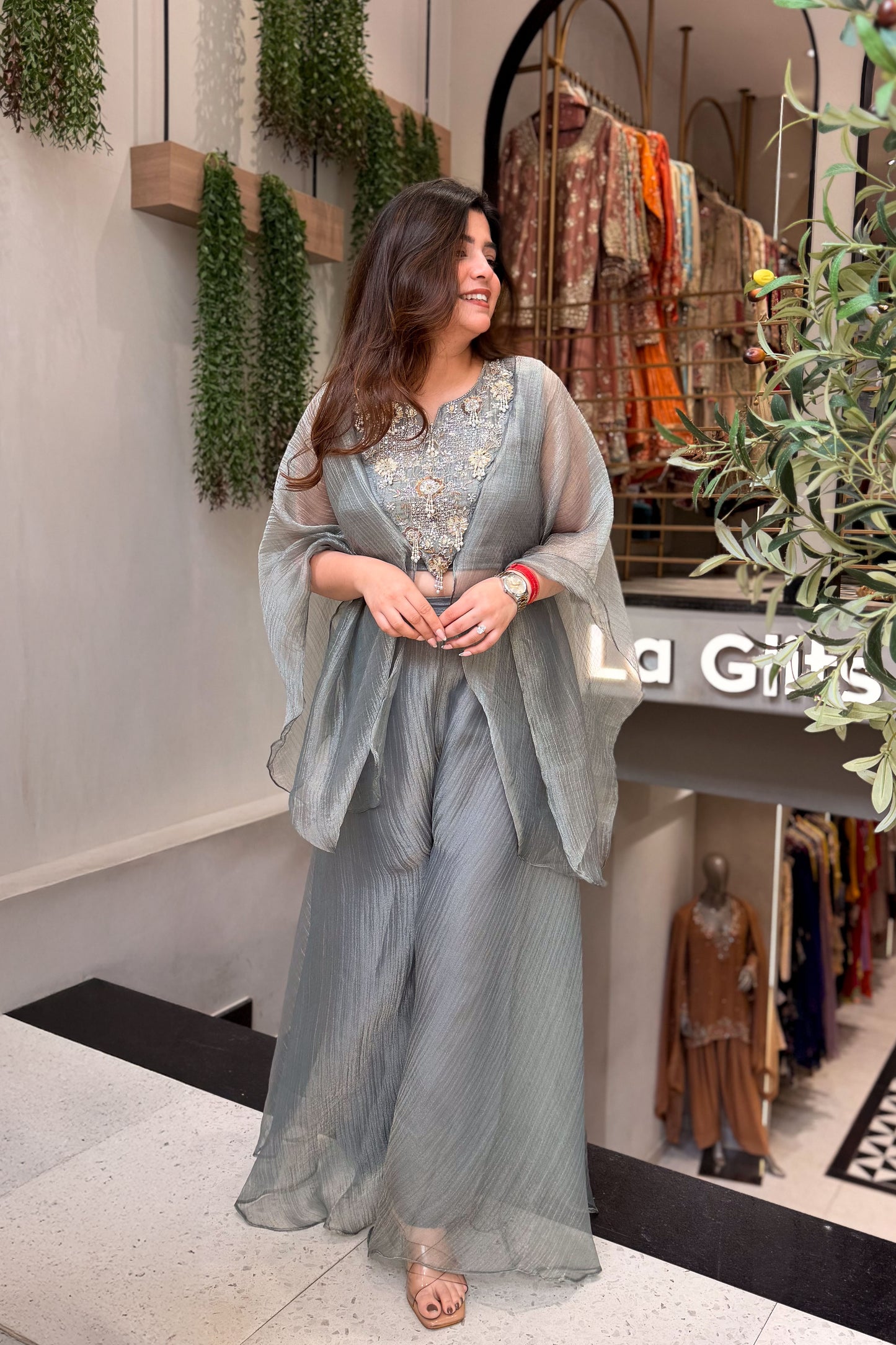 Vayara Embroidered Three Piece Set